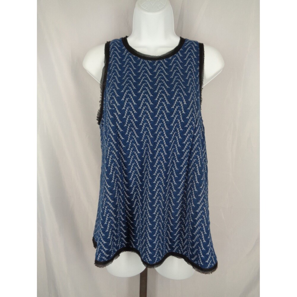 Postmark Anthropologie Blue Textured Tank Top Size Small